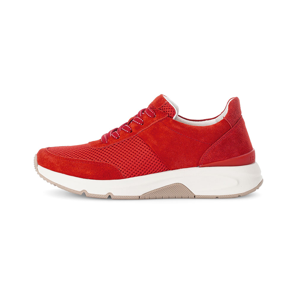 Gabor Sneaker Rollingsoft Chili in Rot aus Mesh und Velours