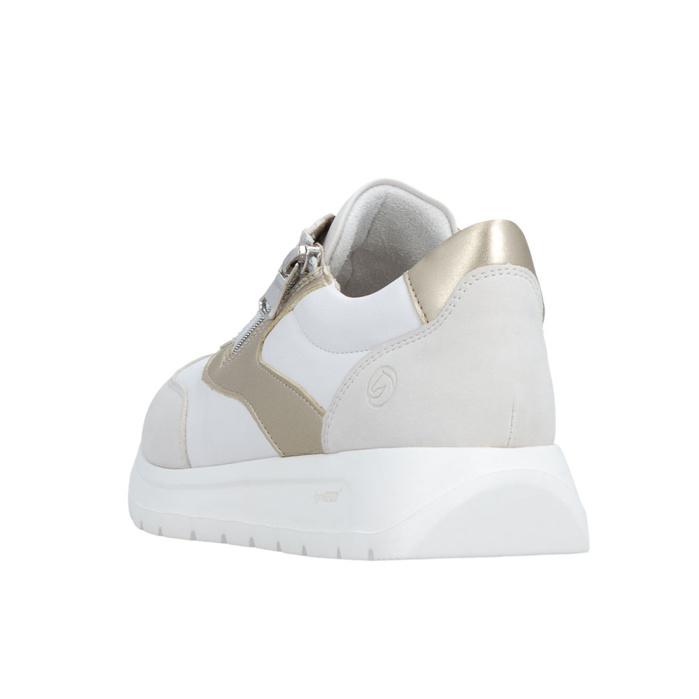 Remonte Sneaker Weiß-Gold D2V02-80 - Ansicht Ferse hinten