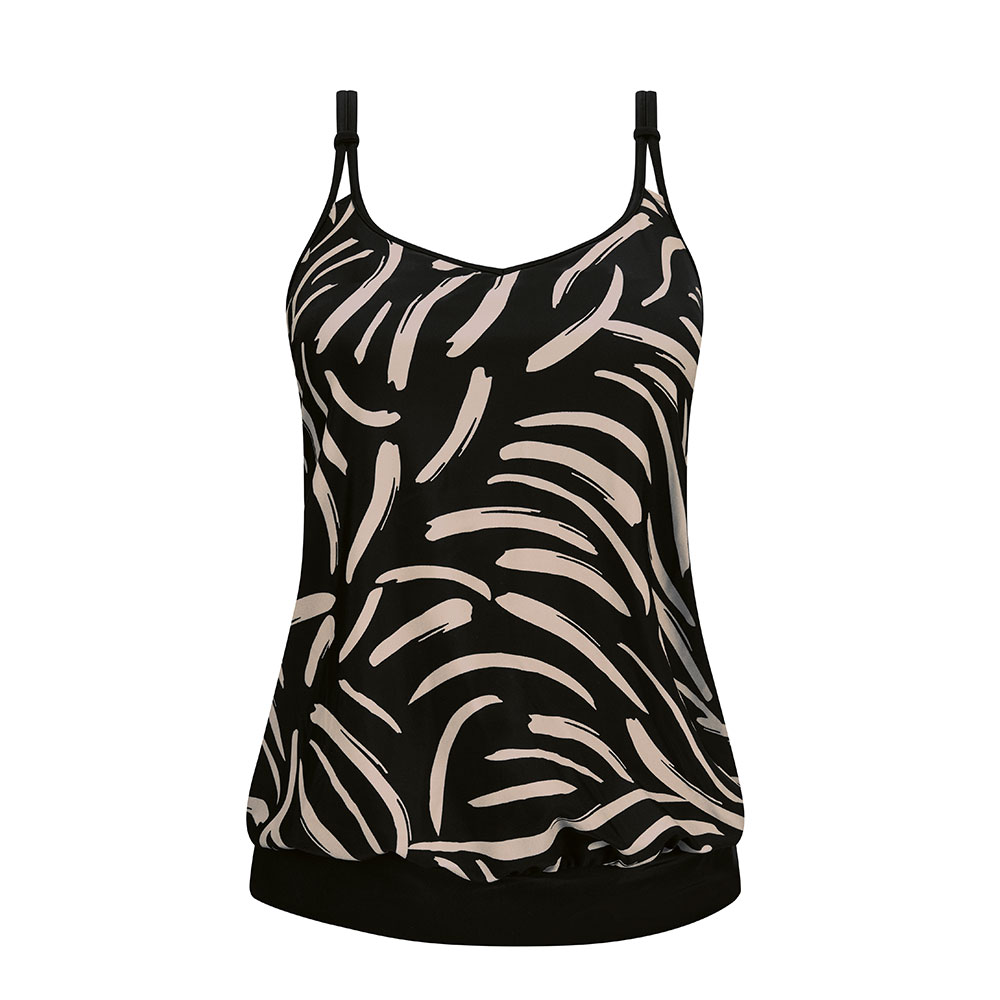 Amoena Prothesen-Tankini-Top Turin BL in Schwarz/Sand
