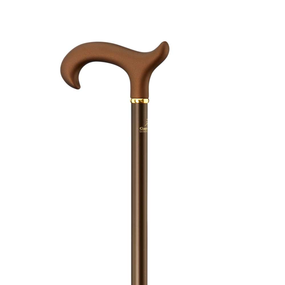 GASTROCK SOFT STEP DERBY Gehstock, bronzefarben mit Satinglanz, höhenverstellbar und mit Soft-DERBY-Griff