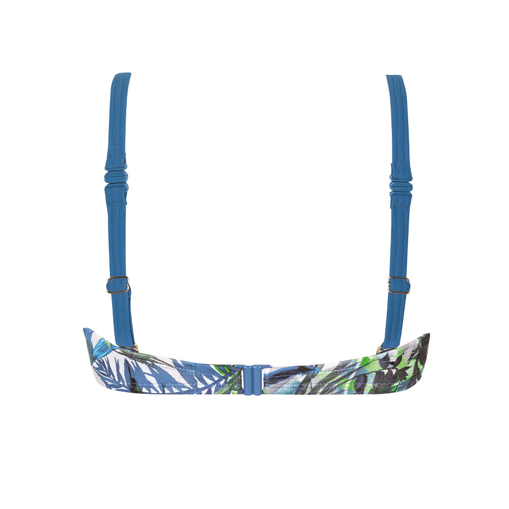 Amoena Modern Jungle Bikinitop blau grün Ansicht hinten Amoena Modern Jungle Bikinitop blau grün Ansicht hinten