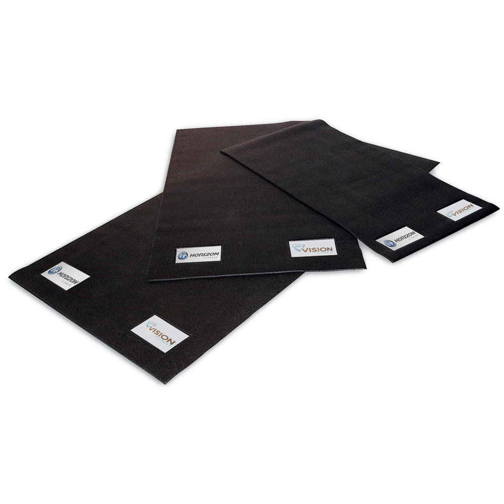 Horizon Bodenschutzmatte in Schwarz, verfügbar in drei Größen: 70 mal 40 cm, 90 mal 160 cm  und 100 mal 200 cm