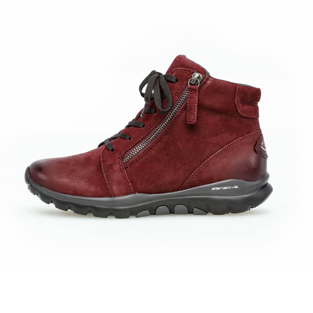 National folketælling jeans kartoffel Gabor Stiefelette Rollingsoft sensitive Nubuk Oil Red - Schuhgröße: 7 (EU  40.5)