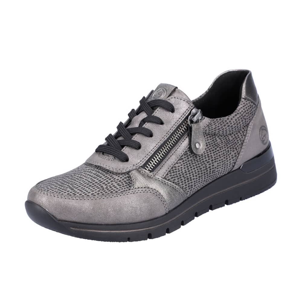 Remonte Damen-Schnürschuh R6700-42 in Grau/Metallic