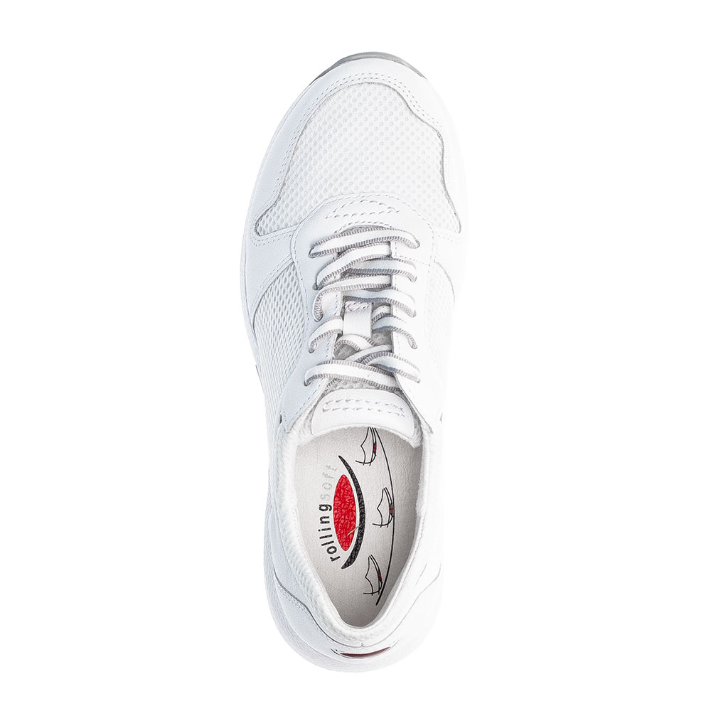 Gabor Rollingsoft Sneaker in Weiß/Grau - Oben