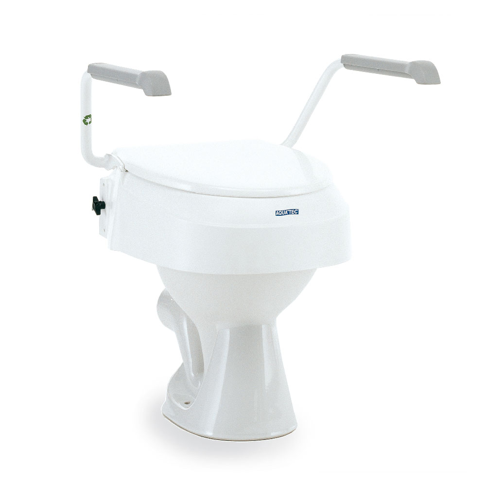 Invacare Toilettensitzerhöhung AQUATEC 900 mit Armlehnen, Sitzhöhe lässt sich einstellen, Farbe: Weiß