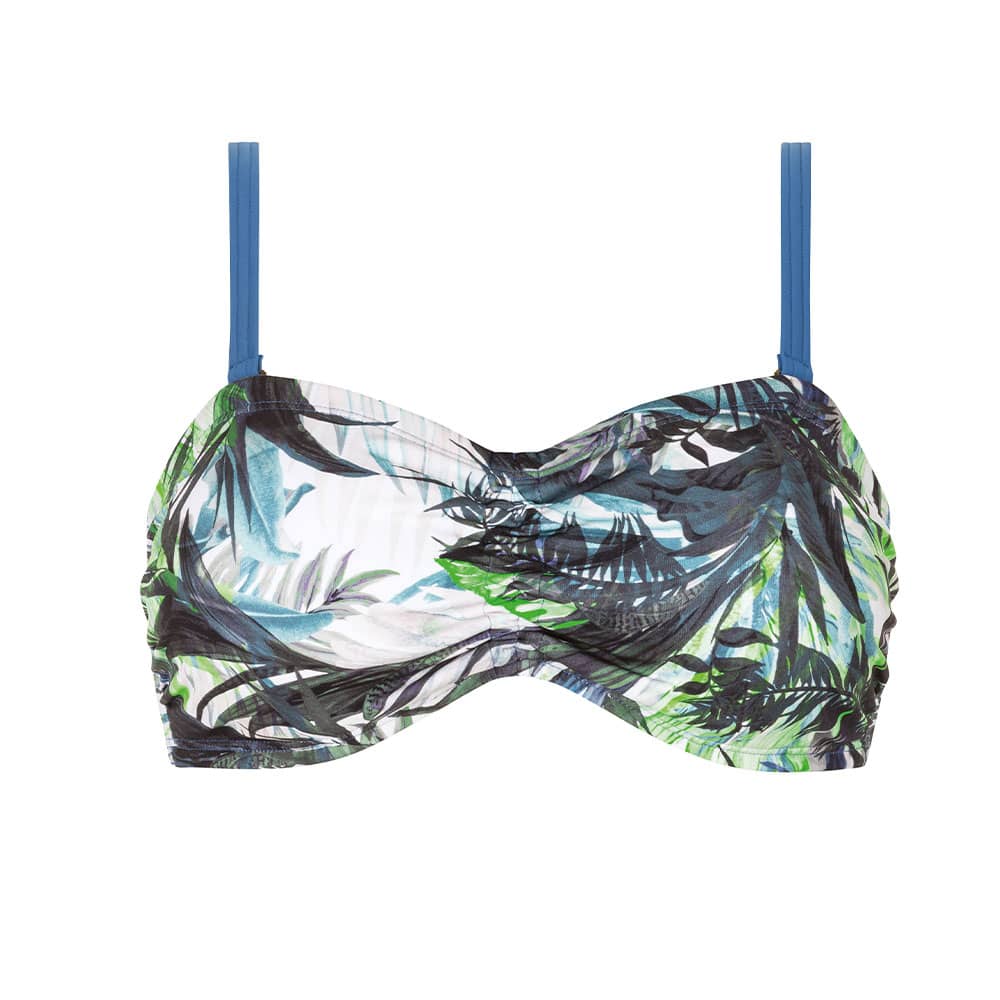 Amoena Modern Jungle Bikinitop blau grün Ansicht vorne Amoena Modern Jungle Bikinitop blau grün Ansicht vorne