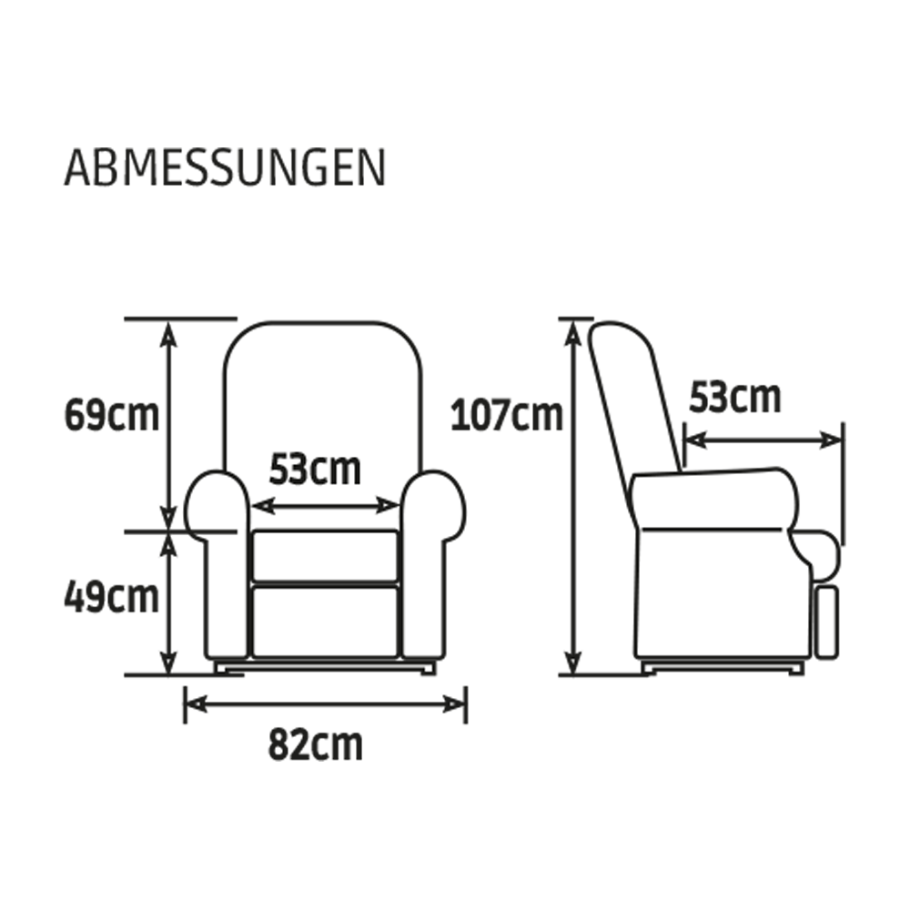 GOLDEN Aufstehsessel Komfort Plus, Abmessungen