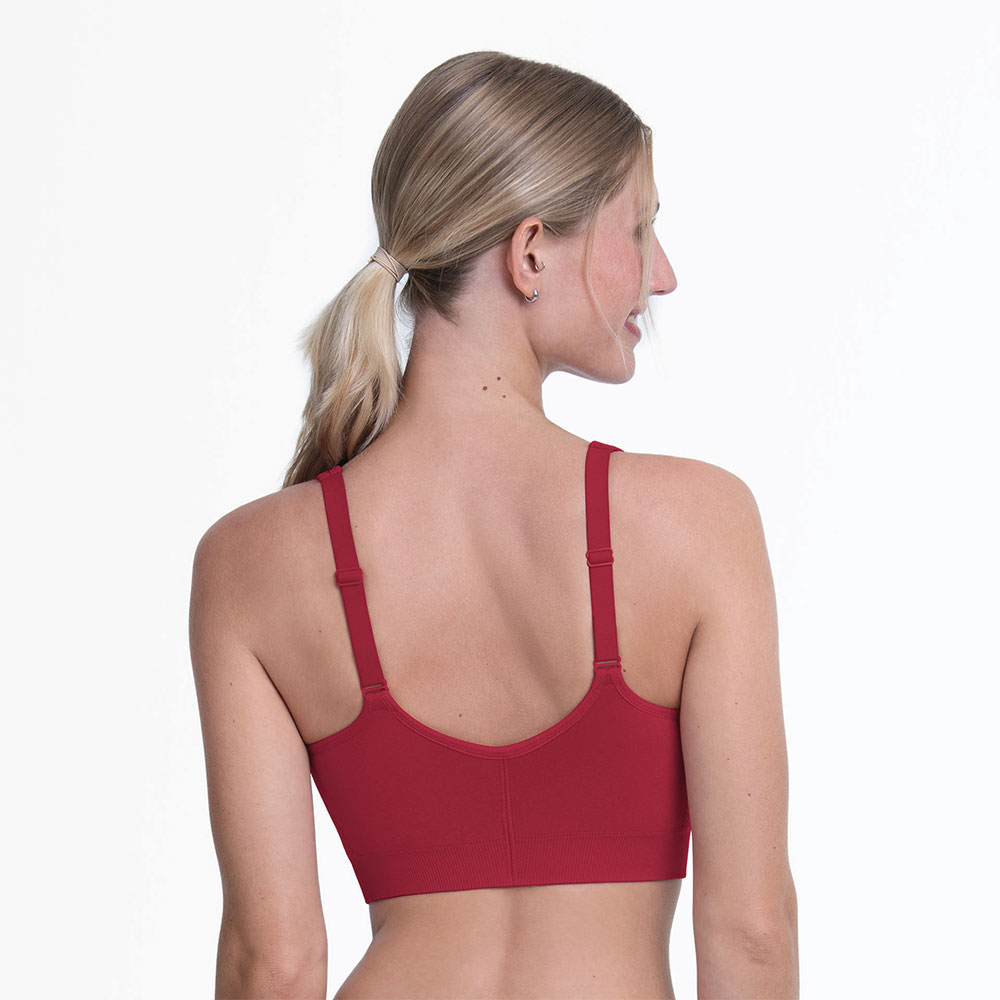 Anita care Prothesen-BH Lynn Red getragen am Model  Rueckseite