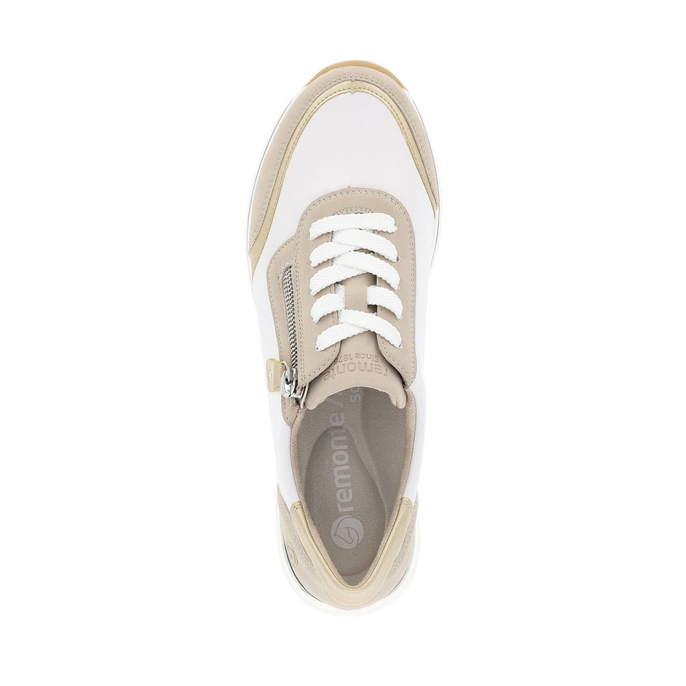 Remonte Sneaker Beige-Weiss von oben