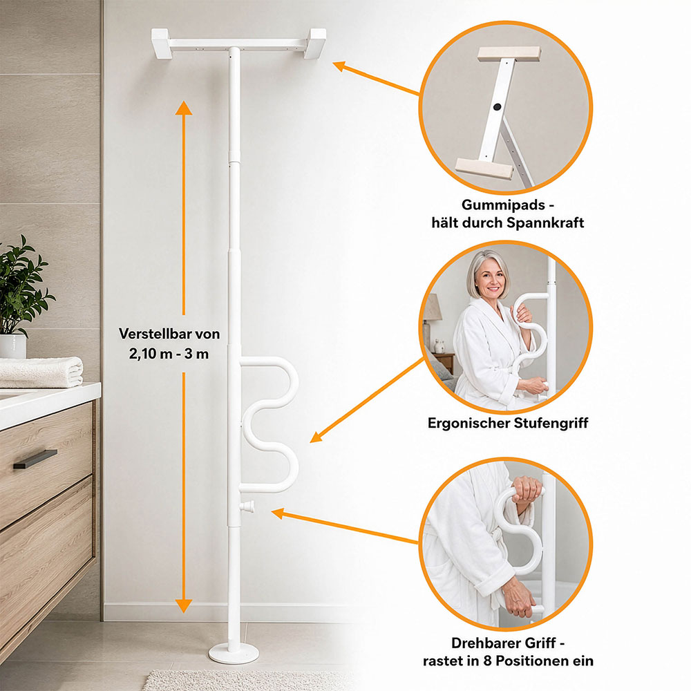 Rehastage Deckenbogenstange Pole: verstellbar zwischen 2,10 und 3 m