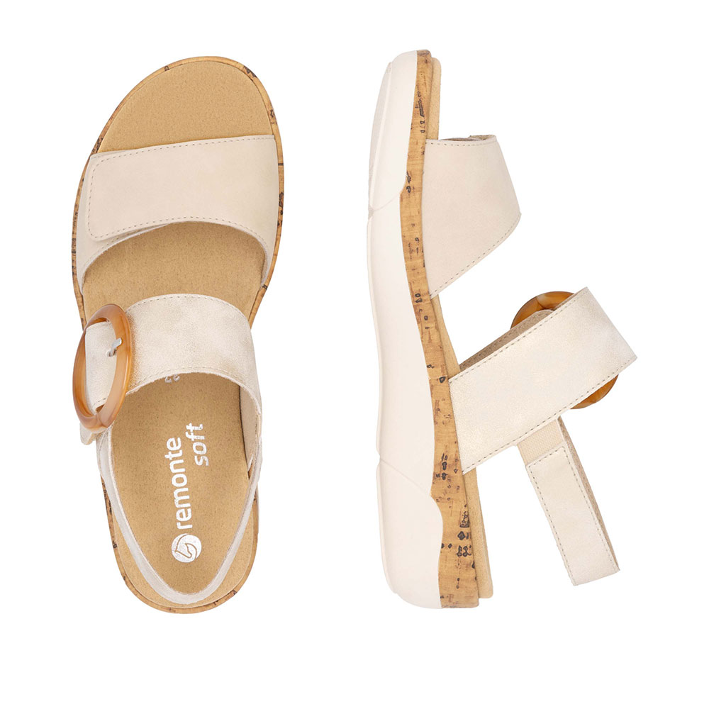 Remonte Sandale Beige R6853-61  - Paar Seite und oben