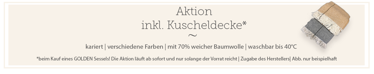 Kuscheldecke Aktion Aufstehsessel-Action mit Kuscheldecke