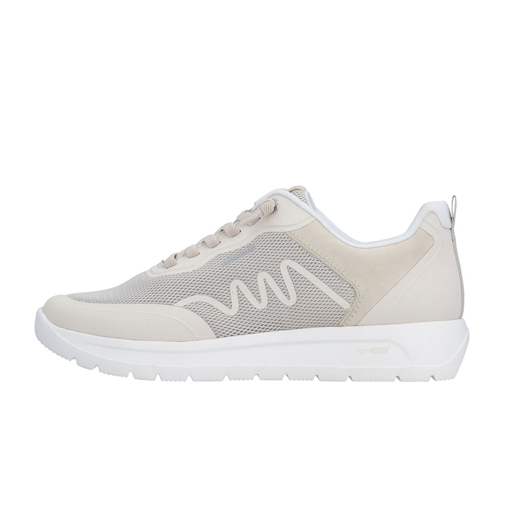 Remonte Sneaker Beige D2V04-60 - Außenansicht mit seitlichem Wellen-Design