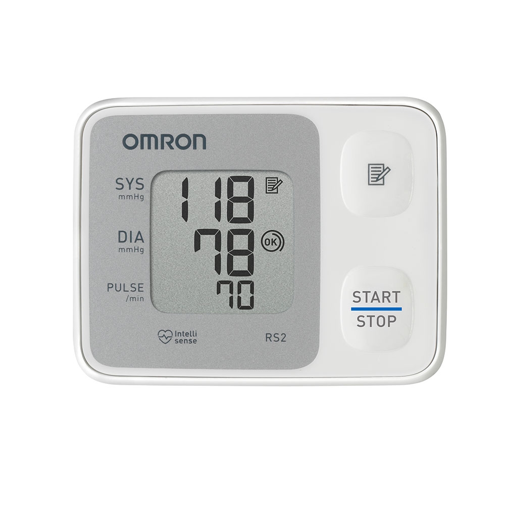 OMRON Blutdruckmessgerät RS2, präzises und kompaktes Blutdruckmessgerät für das Handgelenk, Displayansicht