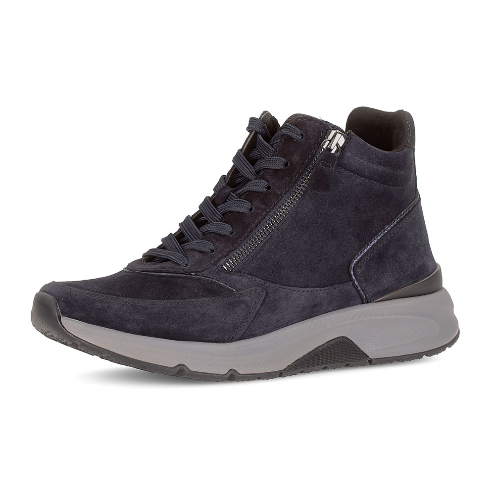 Gabor Rollingsoft Stiefelette in Dunkelblau aus Rauleder. 
