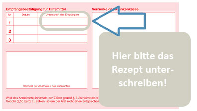 Bitte unterschreiben Sie das Rezept auf der Rückseite