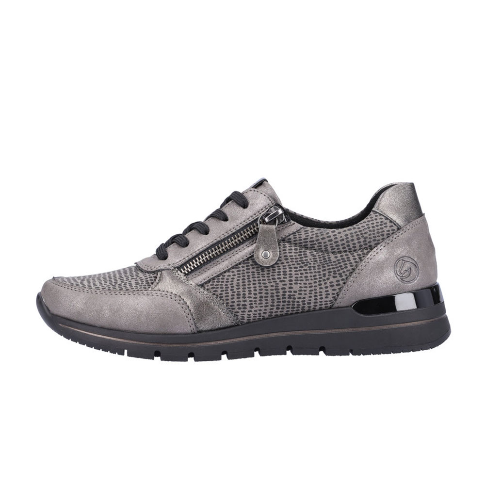 Remonte Damen-Schnürschuh R6700-42 in Grau/Metallic - Seitenansicht