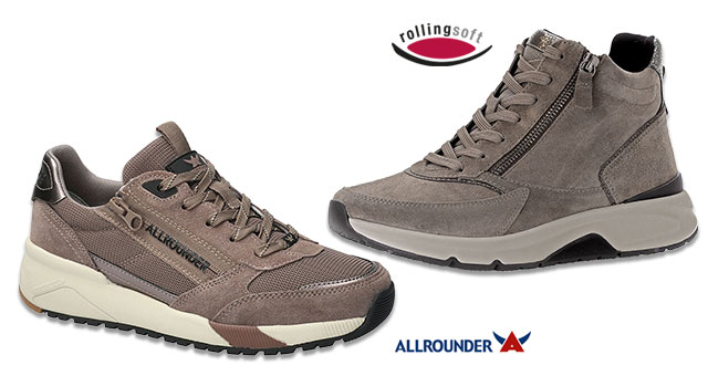 Entdecken Sie tolle Bequemschuhmarken wie Allrounder und rollingsoft by Gabor sowie viele mehr.
