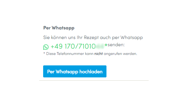 Senden Sie uns Ihr Rezept zur Bearbeitung gerne auch per WhatsApp zu