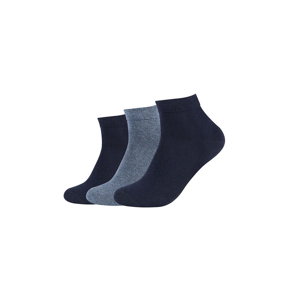 Camano Kurzsocken dunkelblau, grau 3er Pack