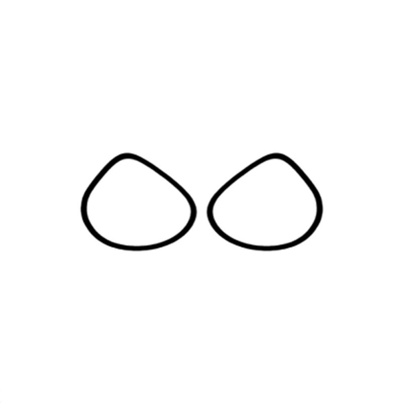 Amoena Contact 3E, extra asymmetrische Brustprothese, Zeichnung: rechte und linke Brustprothese