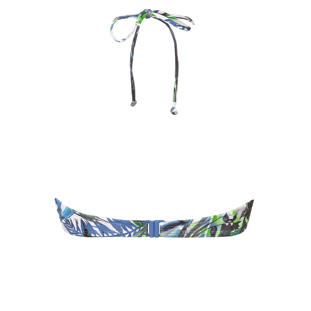 Amoena Modern Jungle Bikinitop blau grün Ansicht hinten Neckholder Amoena Modern Jungle Bikinitop blau grün Ansicht hinten Neckholder