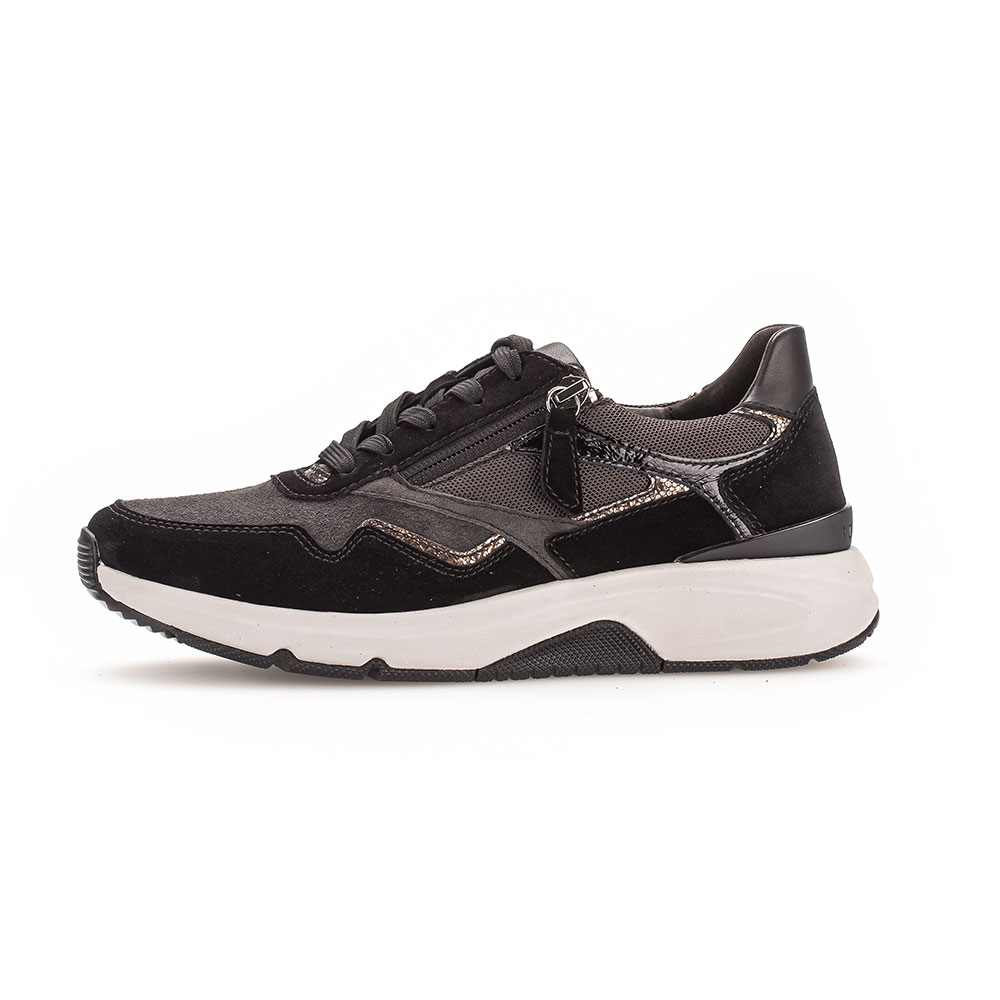 Gabor Rollingsoft Sneaker low grau Gabor Rollingsoft Sneaker low grau-schwarz seitlich