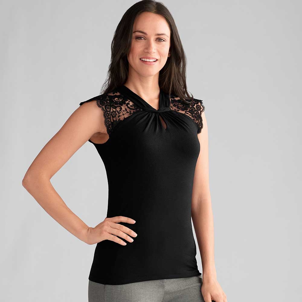 Amoena Embroidery Top Schwarz