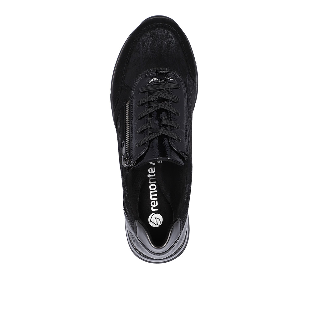 emonte Damen Sneaker Lack-Details schwarz von oben