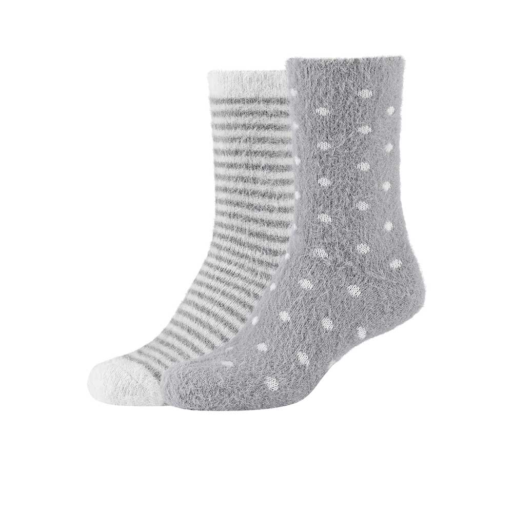 Camano Kuschelsocken gemustert in Grau