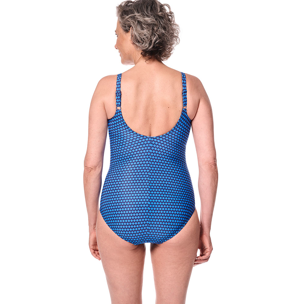 Amoena Prothesen-Badeanzug Padua OP in Blau/Dunkelblau - Model Rückseite