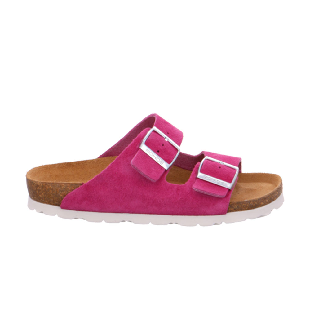Rohde Damen Pantolette Alba mit zwei Riemen Pink Aussenseite